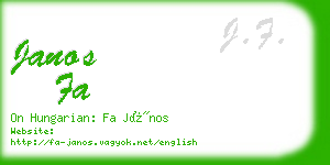 janos fa business card